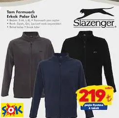 SLAZENGER TAM FERMUARLI ERKEK POLAR ÜST